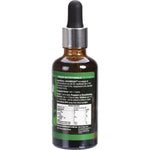 Back of Green Omega3 Vegan Drops 50ml bottle showing ingredients, suggested use, and storage instructions.