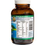 Back view of 100g Green Nutritionals Hawaiian Spirulina Powder jar with nutritional facts and directions.
