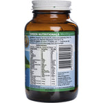 Green Nutritionals Hawaiian Pacifica Spirulina bottle with 200 tablets and green branding on a white background.
