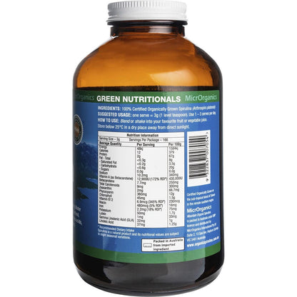 Green Nutritionals Mountain Organic Spirulina Powder 500g Payless 4 Organics