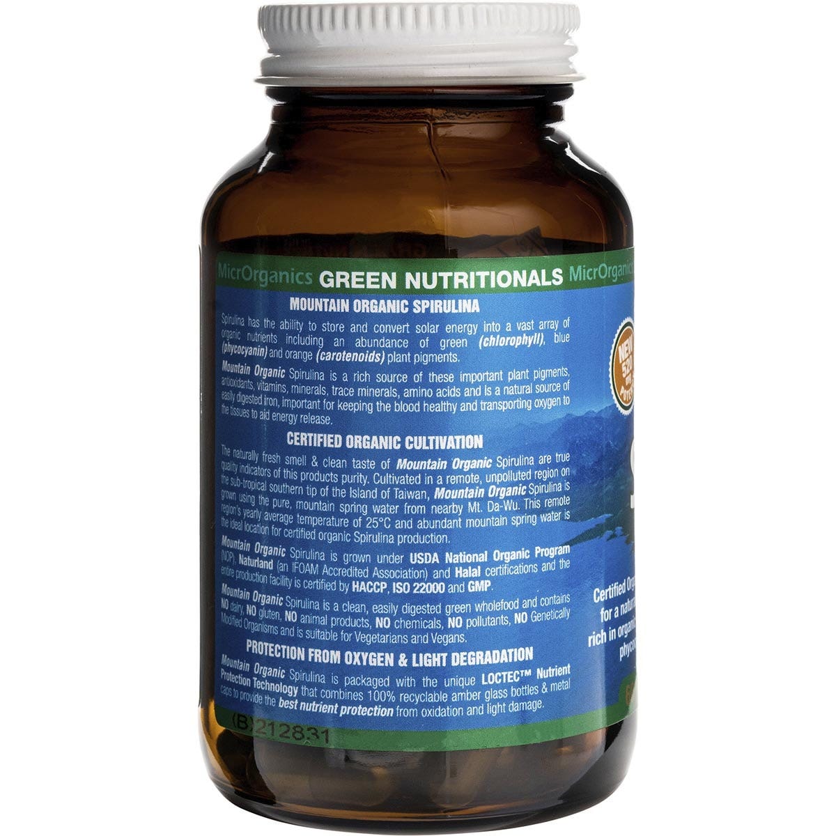 Green Nutritionals Mountain Organic Spirulina Vegan Capsules 520mg 60 Caps Payless 4 Organics