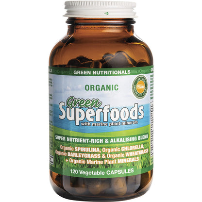 Green Nutritionals Organic Green Superfoods Vegan Capsules 600mg 120 Caps Payless 4 Organics