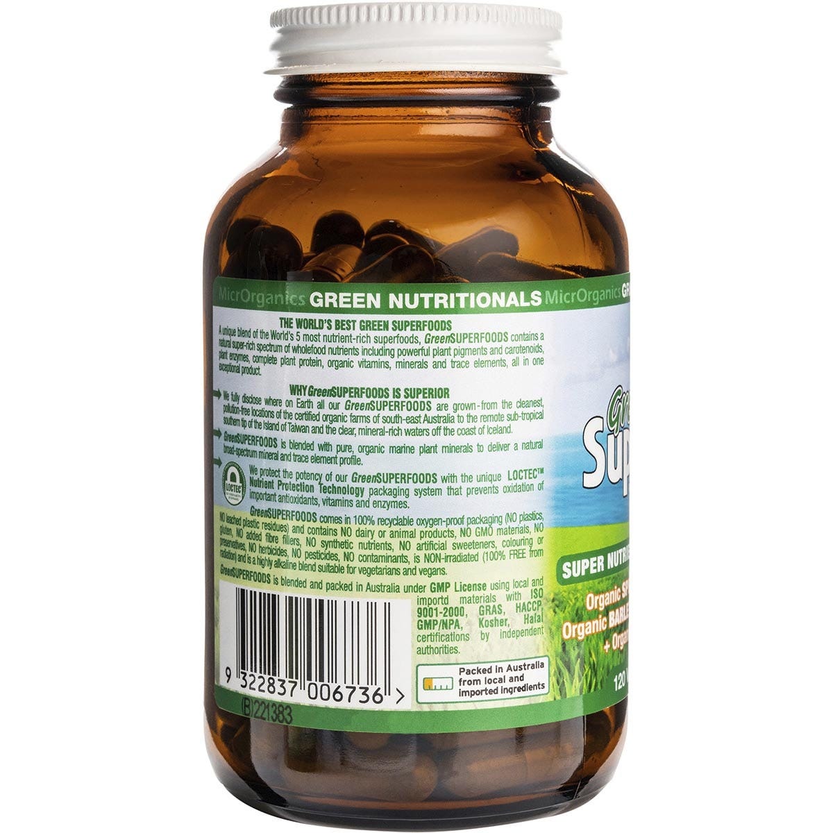 Green Nutritionals Organic Green Superfoods Vegan Capsules 600mg 120 Caps Payless 4 Organics