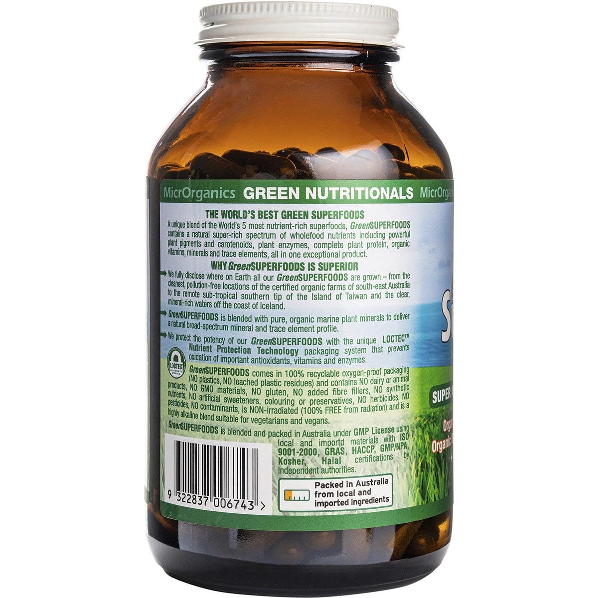 Green Nutritionals Organic Green Superfoods Vegan Capsules 600mg 250 Caps Payless 4 Organics