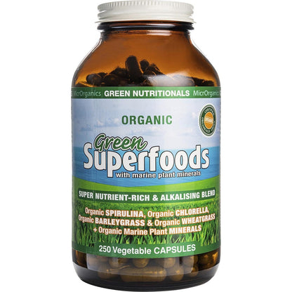 Green Nutritionals Organic Green Superfoods Vegan Capsules 600mg 250 Caps Payless 4 Organics