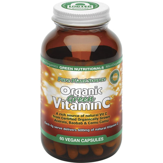 Green Nutritionals Organic Green Vitamin C Vegan Capsules 600mg 60 Caps Payless 4 Organics