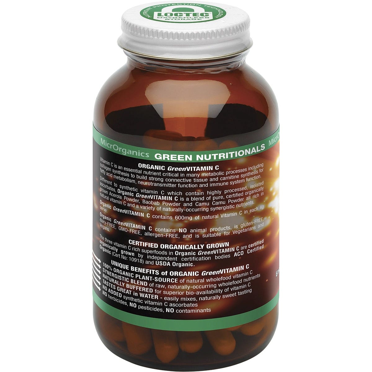 Green Nutritionals Organic Green Vitamin C Vegan Capsules 600mg 60 Caps Payless 4 Organics