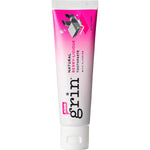 70g tube of Grin Kids Berry-Licious toothpaste with fluoride featuring a red cap and colorful berry illustrations.