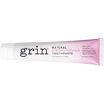 Grin Strengthening Toothpaste 100g tube in white and blue packaging on a plain white background.