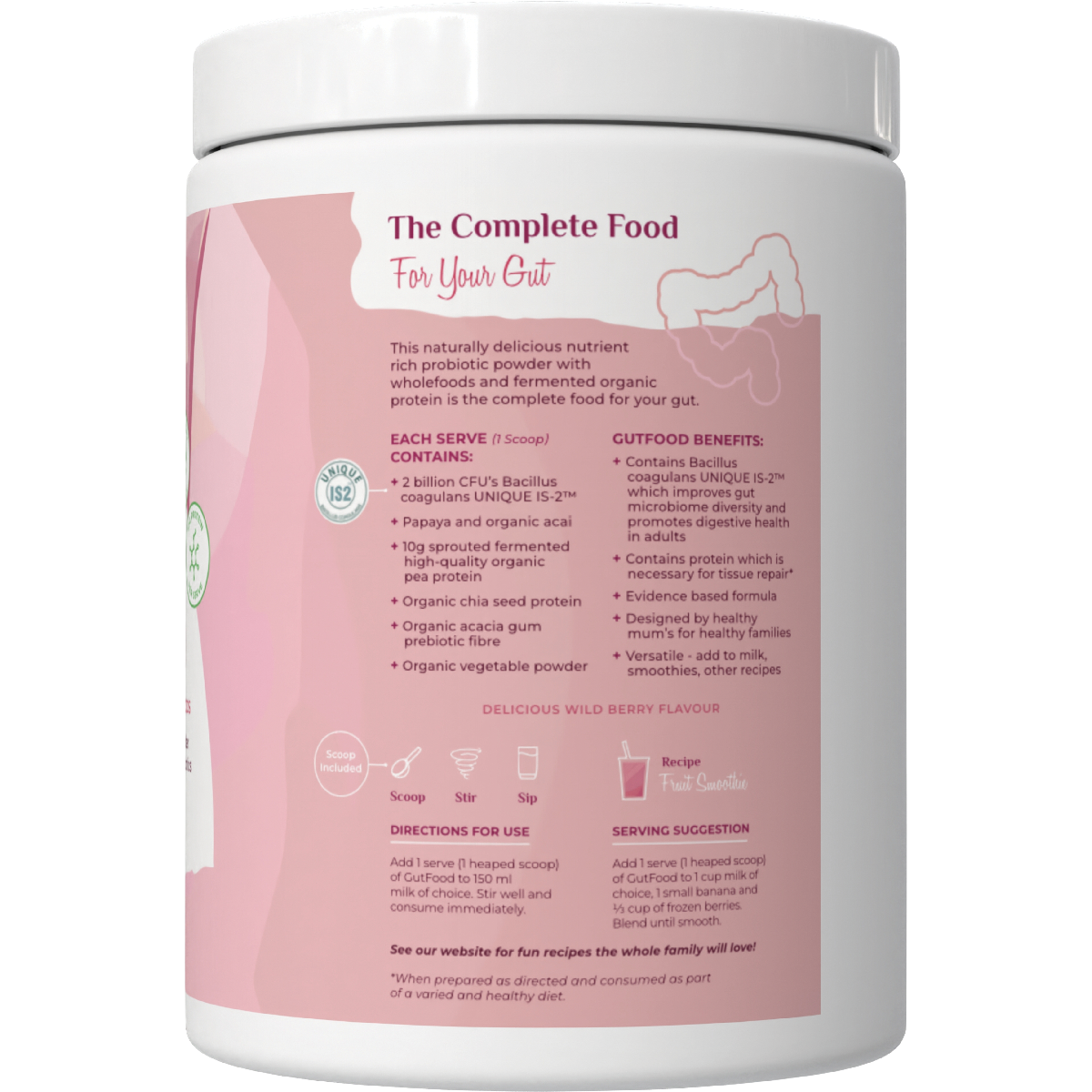 Happy Bum Gut Food Wild Berry 374g