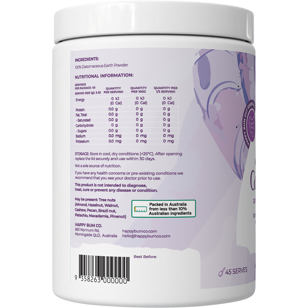 Happy Bum Gut Scrub Diatomaceous Earth 150g