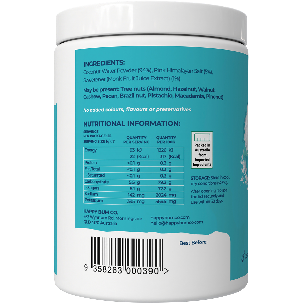 Happy Bum Happy Hydrate Coconut 175g