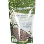 40g pouch of Healing Concepts Organic Raspberry Leaf tea featuring a white and green botanical label.