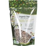 40g pouch of Healing Concepts Organic Sage loose leaf tea featuring a green and white botanical label.