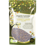 Healing Concepts Organic Lavender 50g bag of loose leaf tea on a white background.