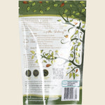 Back of Healing Concepts Organic Marshmallow Root 50g tea bag showing product information and botanical illustrations.
