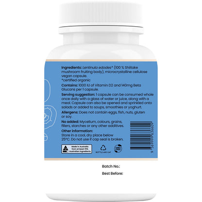 Hi-D Natural Vitamin D 1000 IU + Beta Glucan 60 Caps
