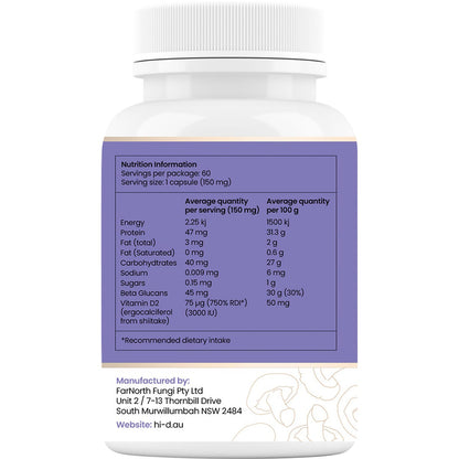 Hi-D Natural Vitamin D 3000 IU 60 Caps