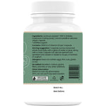 Side view of a Hi-D Natural Vitamin D 60 caps bottle showing dosage information and product benefits.
