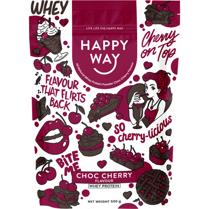 Happy Way Whey Protein Powder Choc Cherry 500g