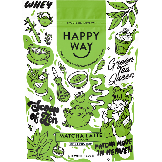 Happy Way Whey Protein Powder Matcha Latte 500g