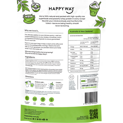 Happy Way Whey Protein Powder Matcha Latte 500g