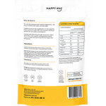 Back of Happy Way Tropical Creatine 300g tub with nutrition facts, ingredients, and directions for use.