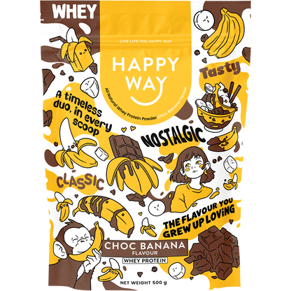 Happy Way Whey Protein Powder Choc Banana 500g