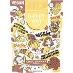 Happy Way 500g Vegan Protein Powder pouch in Choc Banana flavor on a white background.