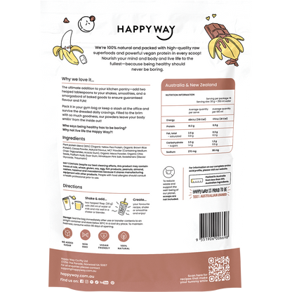 Happy Way Vegan Protein Powder Choc Banana 500g