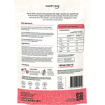 Back view of Happy Way Sour Berry Vegan Protein Water 420g tub showing nutritional info and ingredients.