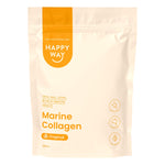 250g tub of Happy Way Tropical Marine Collagen Powder featuring a bright orange and teal label on a white background.