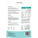 Back of Happy Way 750g Creatine Powder Monohydrate tub with nutrition and directions on a white background.