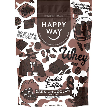 Happy Way Whey Protein Powder Dark Chocolate 500g