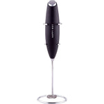 Black Happy Way hand blender with a stainless steel shaft on a white background.