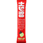 Single green and white Hyro Lemon Lime electrolyte sachet with HASTA Certified logo on a white background.