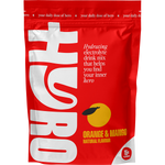 Orange Mango Hyro Electrolyte 15-pack box featuring tropical fruit illustrations and HASTA certified logo.