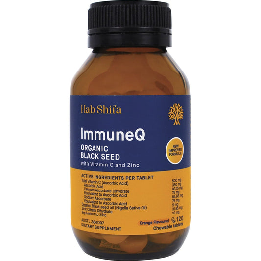 Hab Shifa ImmuneQ Organic Black Seed Tabletswith Vitamin C & Zinc 120 Tabs Payless 4 Organics