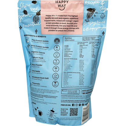 Happy Way Ashy Bines Vegan Protein Powder Choc Coconut 500g Payless 4 Organics