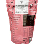 Happy Way Triple Choc Fudge Vegan Protein Powder 500g tub with chocolate and floral illustrations on a white background.