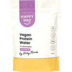 420g tub of Happy Way Ashy Bines Vegan Protein Water in passionfruit flavor with tropical label illustrations.