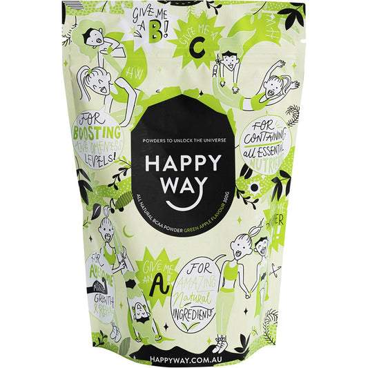 Happy Way BCAA Powder Green Apple 300g Payless 4 Organics