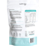 Happy Way 300g Creatine Powder Monohydrate tub with a scoop showing white powder on a white background.