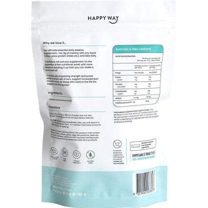 Happy Way Creatine Powder Monohydrate 300g Payless 4 Organics