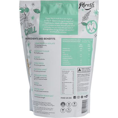 Happy Way Hemp Protein Powder Cacao Mint 500g Payless 4 Organics