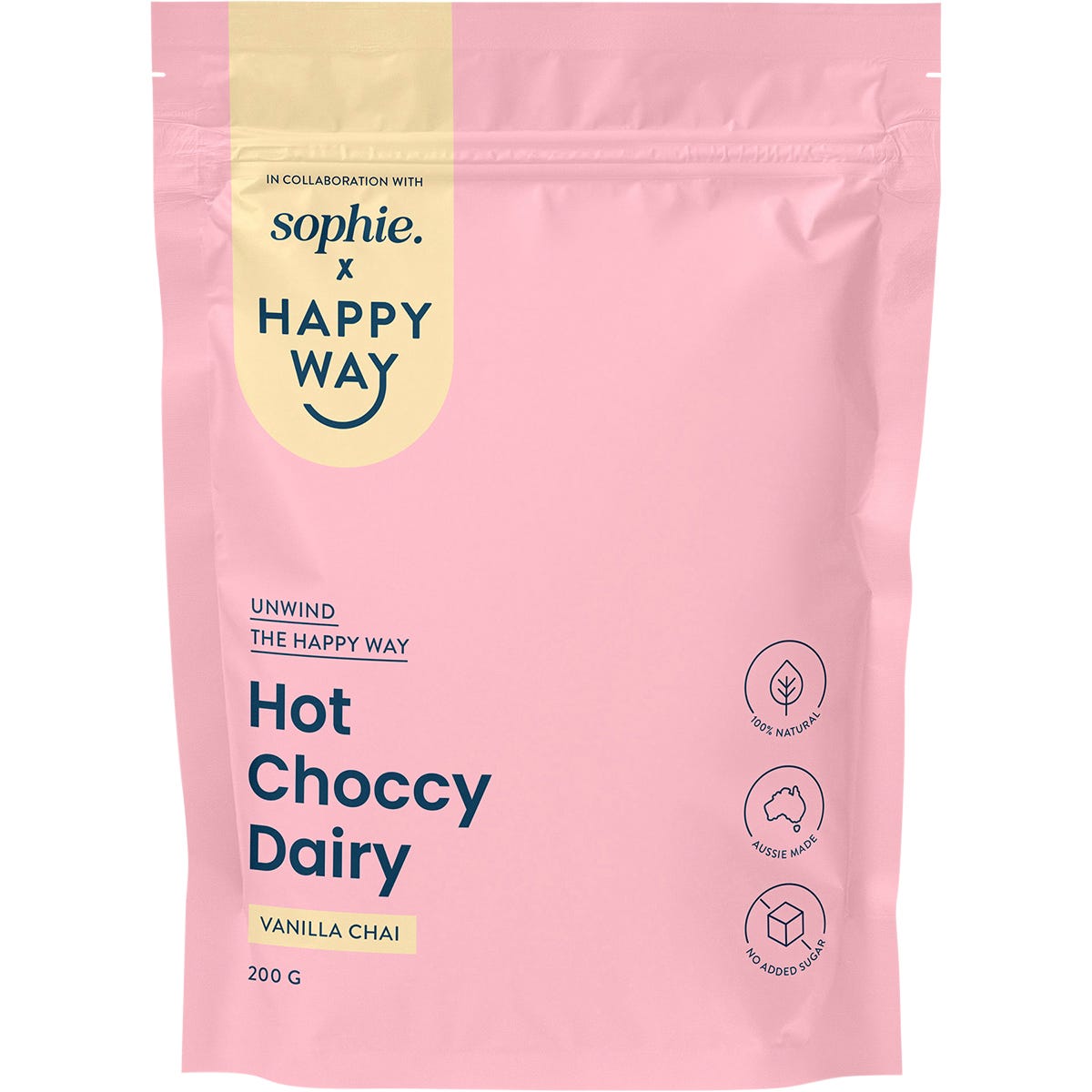 Happy Way Sophie's Hot Choccy Dairy Vanilla Chai 200g Payless 4 Organics