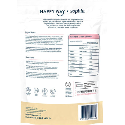 Happy Way Sophie's Hot Choccy Vegan Vanilla Chai 200g Payless 4 Organics