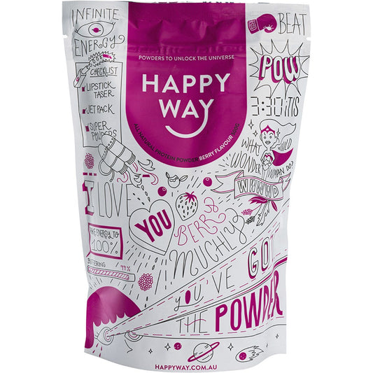 Happy Way Whey Protein Powder Berry 500g Payless 4 Organics
