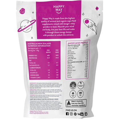 Happy Way Whey Protein Powder Berry 60g (Pack of 6) Payless 4 Organics