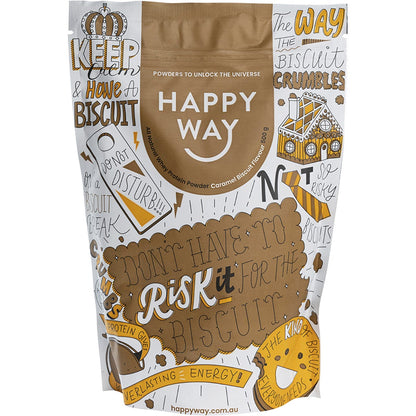 Happy Way Whey Protein Powder Caramel Biscuit 500g Payless 4 Organics